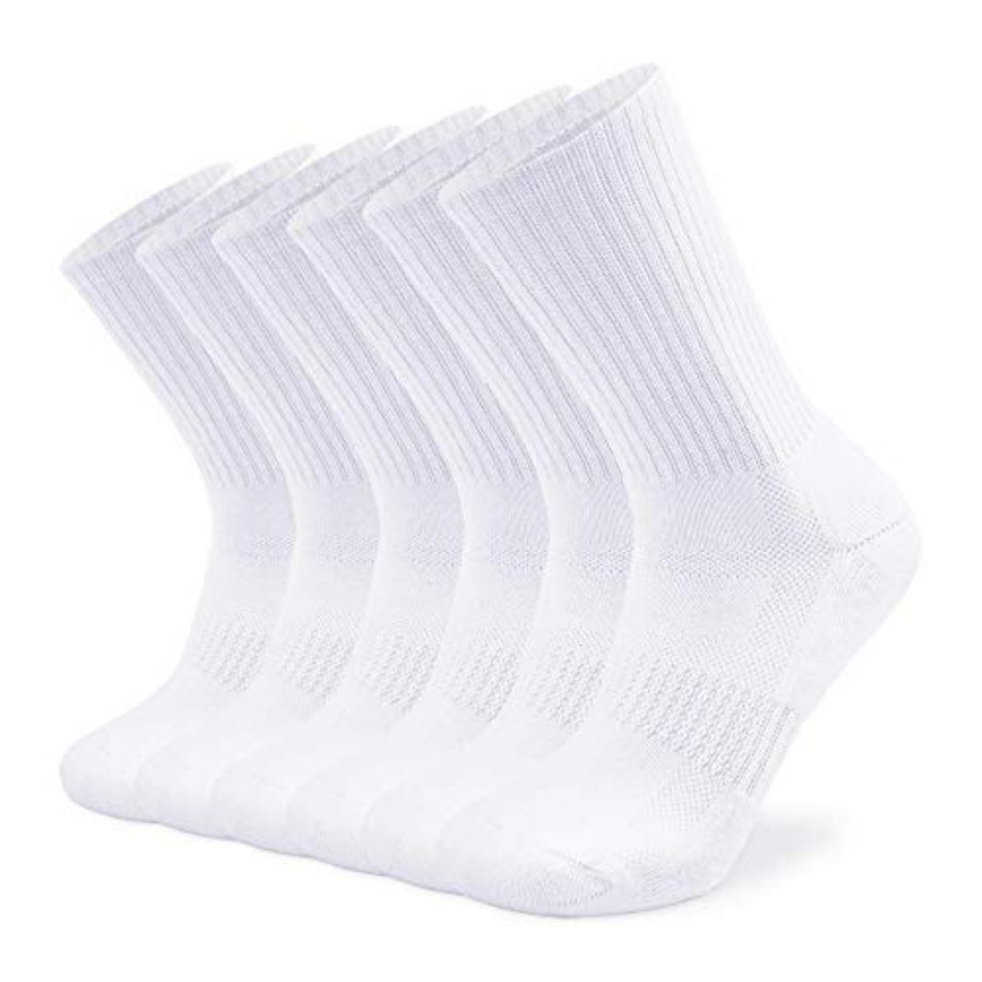 Cotton Wick Organic - Unisex Cushioned Crew Training Athletic Socks