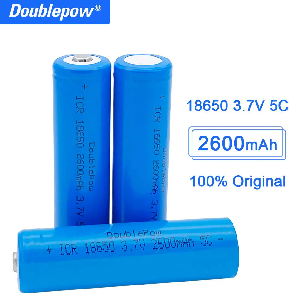 Vape Battery 18650 - Doublepow 18650 battery 3.7v 2600mah 18650