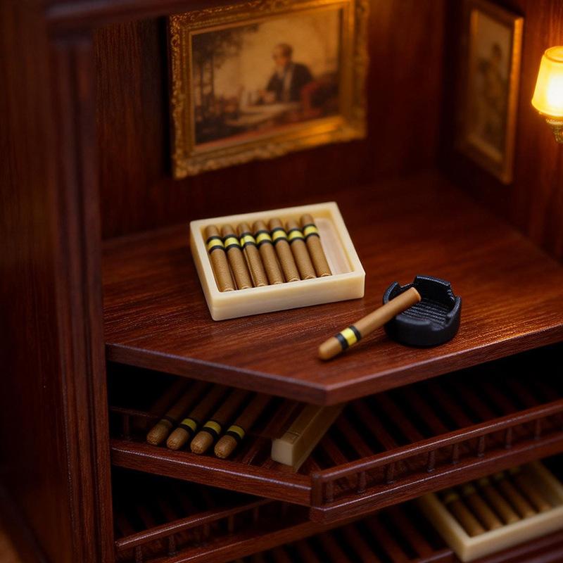 Vape Decoration - 1:12 Mini Dollhouse Cigar Ashtray Simulation