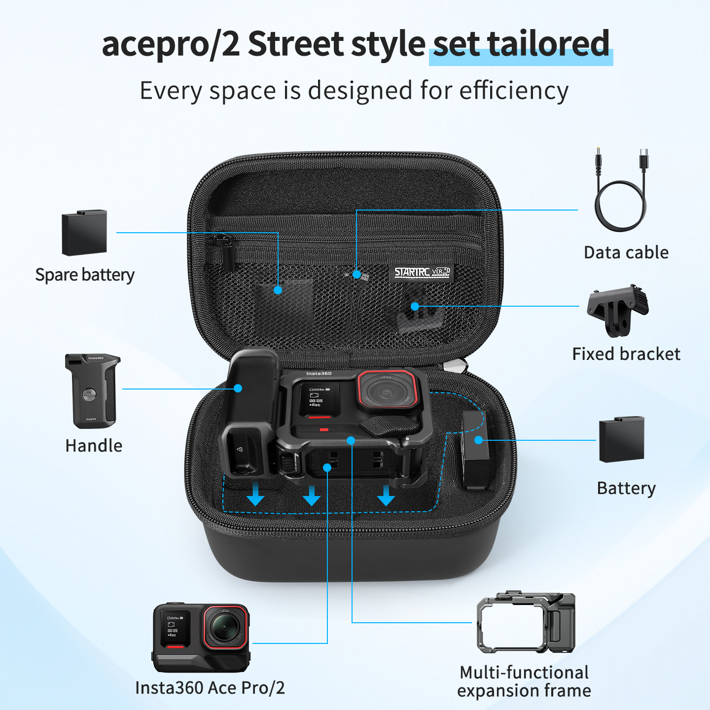 Carrying Bag For Insta360 Ace  - Battery Case Storage reseña y precio